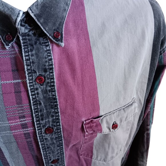 Vintage Men's Western Shirt Large Wrangler Button Down X-Long Tails 16.5-36 90's - Picture 3 of 8